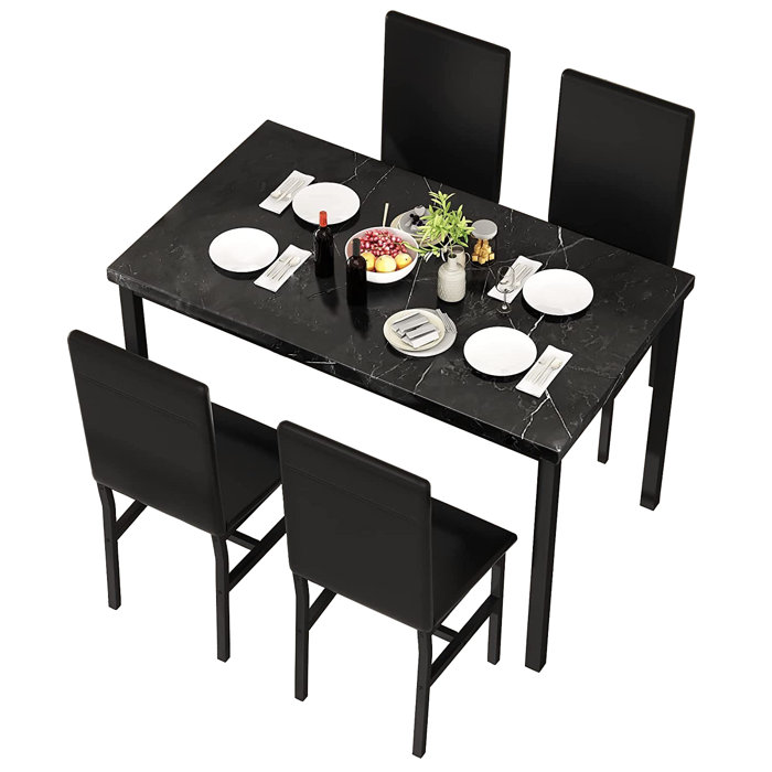 Latitude Run® 5 Piece Faux Marble Breakfast Nook Dining Set & Reviews